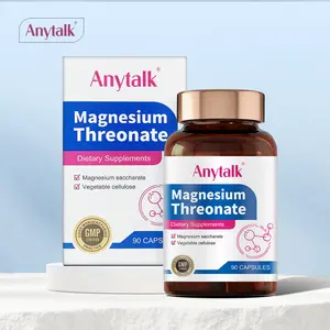 Anytalk-Magnesium Threonate Stearic Acid | Vegetable Cellulose | Magnesium Saccharate | Relieves Constipation, Promotes Digestive Health, Plant-Based Cellulose Encapsulation, 90 Capsules Healthcare Supplement