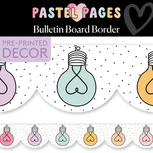 Bright Ideas Pastel Light Bulb Bulletin Board Border | Pastel Pages