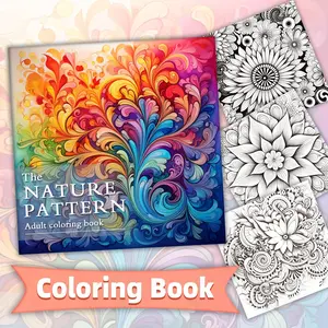 Natural Theme Horse Nail Book B5 Size, Dual-Sided Color Coating, Thickened 32 Beautiful Patterns, Easy to Use, Home Entertainment