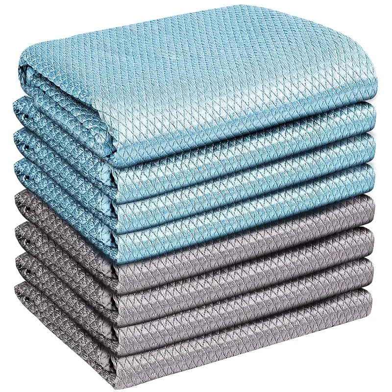 Fish Scale Kitchen Dishcloth Polishing Cloth for the Whole House Cleaning Cloths for Glass Kit 10 Soft Microfiber Cleaning Cloth for Glass