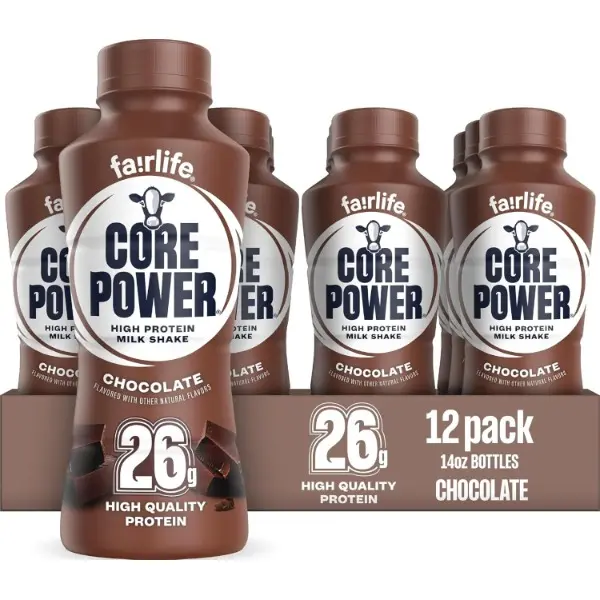 Power Protein Shake, Chocolate, 26g Bottle, 14oz, 12 Pack
