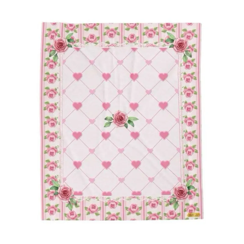 Blooming Roses Themed Soft Throw Blanket