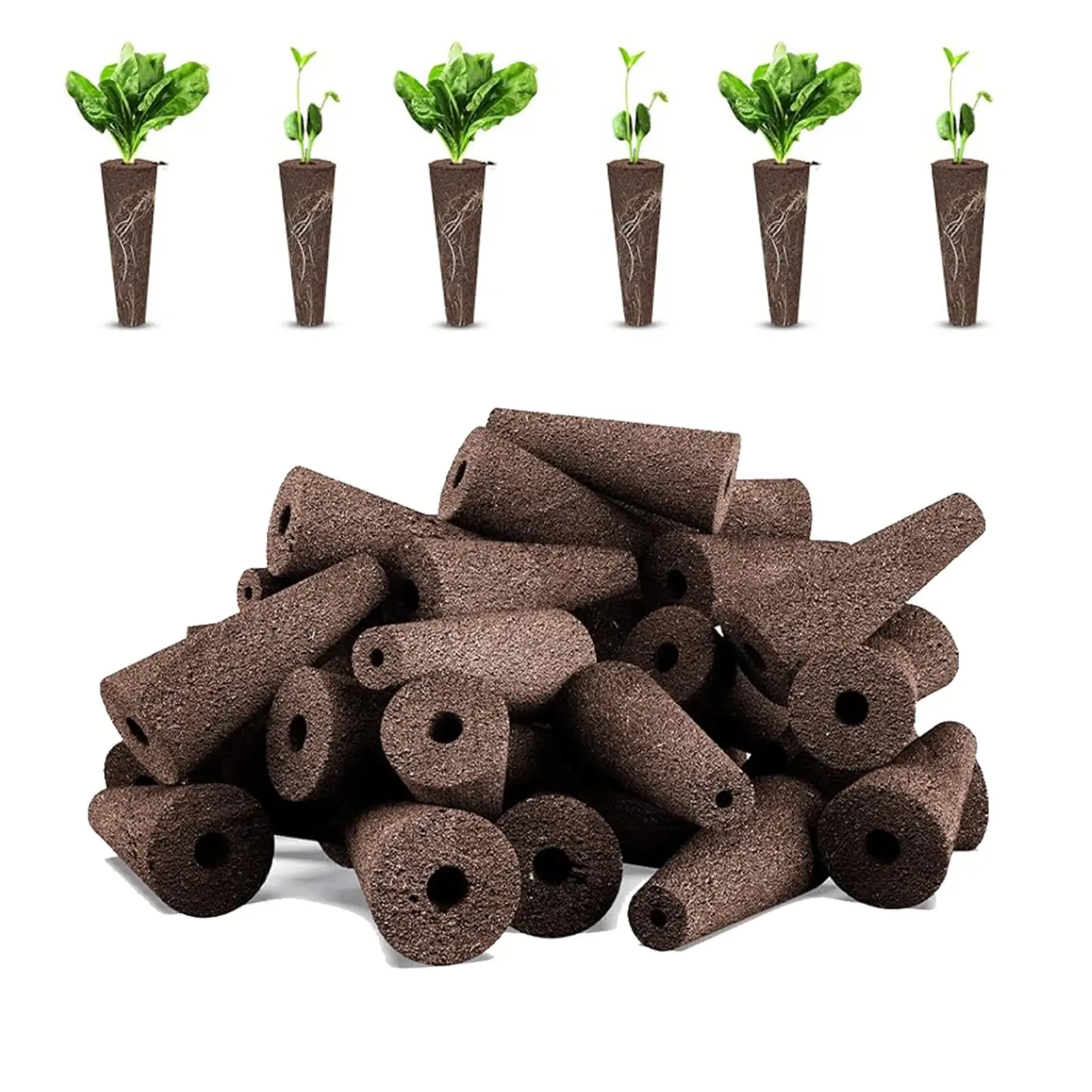 50 Round Hydroponic Growing Sponges, Indoor Outdoor Aquaponics Garden, Seed Germination Vegetable Cultivation, Universal Use Farm, Garden Plant Supplies