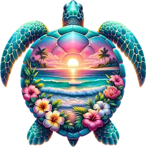 DTF Transfer – CA Sunset Turtle Multi Sizes