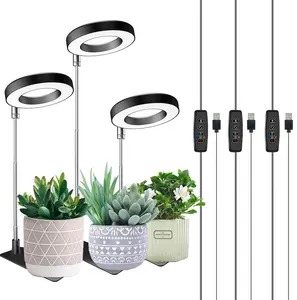 Plant Grow Light, 48LEDs Full Spectrum Grow Lights for Indoor Plants, Height Adjustable Grow Lamp with Base, 3 Optional Spectrums, 3/9/12Hrs, 10 Brightness, Ideal for Small Plants