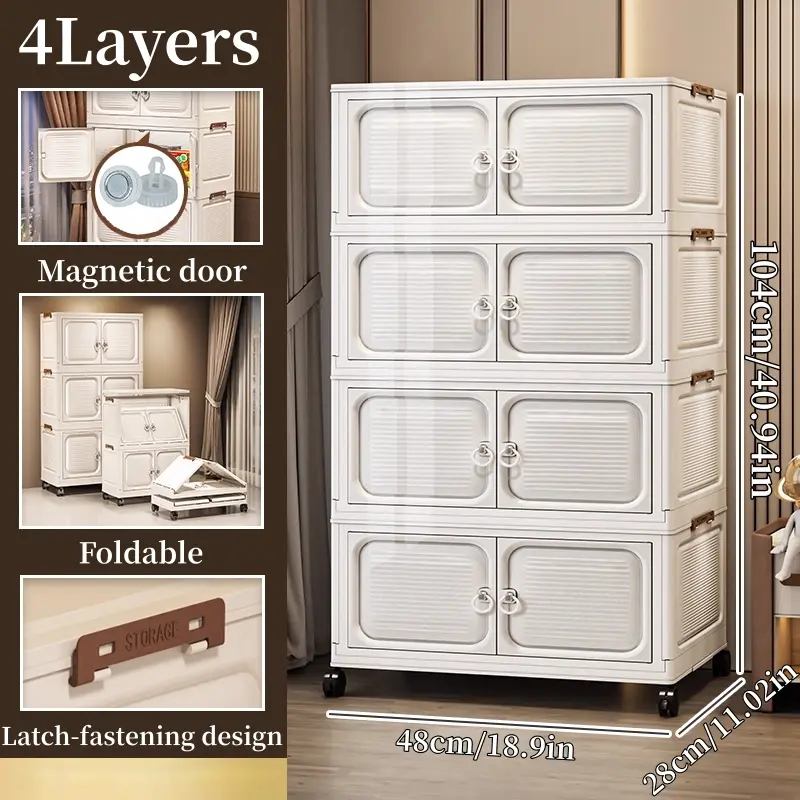 4-tier storage cabinet + 4 casters