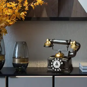 Vintage Resin Rotary Dial Phone Decoration, 7 Inch Creative Retro Telephone for Coffee Shop Bar Window Decor, Home Office Bookshelf Ornament, Home Decor Accessory