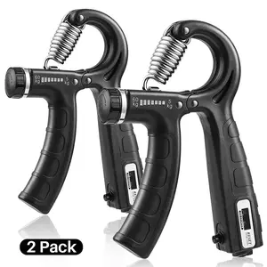 Sheldon hand gripper2Pc SUWU Hand Grip Strengthener Adjustable Resistance 22-130Lb Workout Grip Strength Trainer for Muscle Building and Finger Forearm Wrist, Black