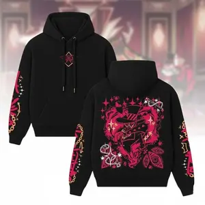 Hazbin Hotel Lucifer Oversized Hoodie, Anime Series Sweatshirt, Alastor Charlie Morningstar Zip Hoodie, Anime fan Gift