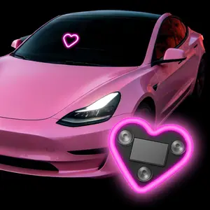 Romantic Solar Powered Heart-Shaped LED Light for Car Window Decor Wire-free Suction Cup Mount Auto On/Off 5 Modes Ambient Mood Lighting