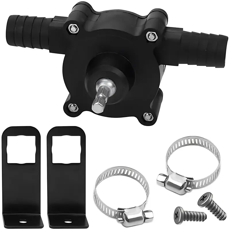 Drill-Driven Fluid Filling Pump for Handheld Drill - Easy Setup Pump, Compact and Lightweight for Easy Storage, Fast Water/Gas/Oil Transfer, Comprehensive 6 Accessories, Ideal for Home Repairs, Yard Tasks