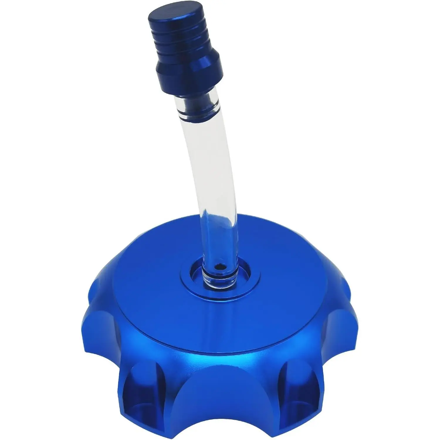 CNC Aluminum Gas Fuel Tank Cap, Hexagonal Off-Road Motorcycle Fuel Tank Cap with Breather Valve for Most 50cc 70cc 90cc 110cc 125cc 140cc 150cc 160cc SSR Taotao Coolster Pit Dirt Motor Bike (Blue)