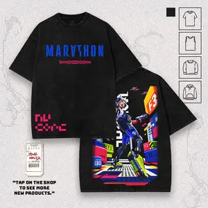 Marathon Retro-Futurism Unisex Graphic T-Shirt, TankTop, Hoodies, Sweatshirt Premium Cotton Pre-Washed Fabric Menswear Streetwear American Tees Made Soft Durable S-5XL