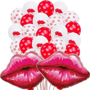 Valentines Day Decorations Set - Big 30 Inch | Galentines Day Balloons, Lips Balloons for Lip Balloons Decorations | Kiss Balloons, Valentines Balloons for Valentines Decorations