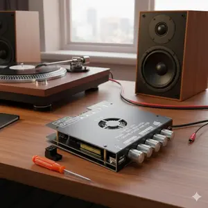 Zk-ht21 160Wx2=220W subwoofer Bluetooth 5.0 Amplifier Module, Aux/Usb Input, Bass/treble knob control, Dc 15-36V, for Home Theater Audio System