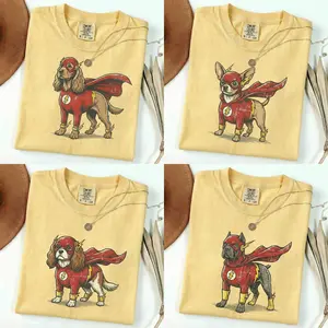 Comfort Colors BANANA I'm The Fastest Puppy Alive Superhero Dog Shirt – Funny Dog Tee for Comic Fans, Fast Dog Lover Gift, Nerdy Flash-Inspired Pet Humor Shirt for Him or Her