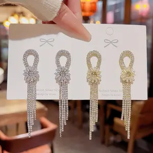 925 Sterling Silver Post  Long Earrings for Women Chandelier Diamond Tassel,18k Real Gold/Platinum Plated Lab Diamond Dangle Earrings,Hypoallergenic,Bridal Jewelry,Gift for Wife,Girlfriend