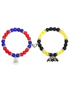 Spider and Bat Charm Beaded Bracelets Couple Bracelets