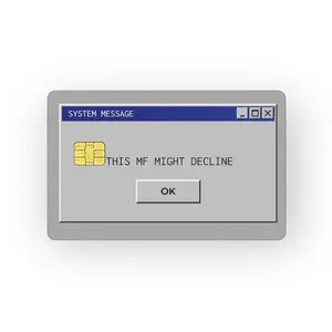 This Might Decline Small Chip Big Chip Holographic Credit Card Decal Sticker Card Skin Vinyl Sticker Card Cover Pop Culture Debit Skin Cover