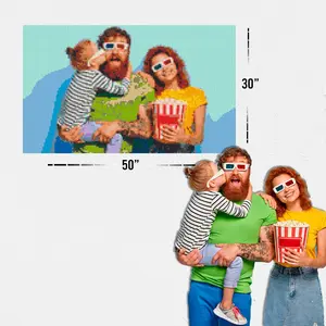 Custom Bricked Mosaic Portrait 50x30"