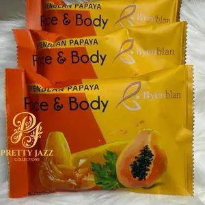 Byenblan Papaya Face & Body Soap Citrus Glow 4oz - 3pcs