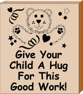 SHAPES ETC. Teacher's Hug Stamp, 2" x 1 3/4" Office Stationery, Classroom & Home Use, Encourages Good Work Habits & Positive Reinforcement