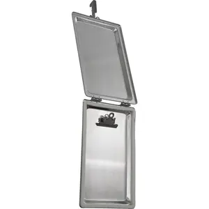 5201103 Aluminum Clipboard Document Holder, Silver Plain Finish Record Box for 6 in x 9 in Papers, Dry Secure Storage for Packing Slips, Work Licenses and Permits