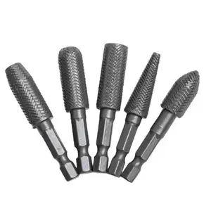 5Pcs Rotary File Burr Cutter Routers Bit Woodworking File Rasp Drill Bit