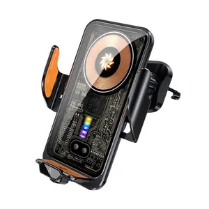 Fast Wireless Charging Car Charger Mount Automatic Clamping Car Phone Holder-Compatible with iPhone 17/16/15/14/13/12/11 Pro Max, Samsung Galaxy S24/S23/S22/S21, and More
