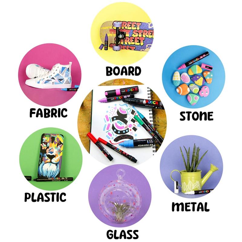 24pcs Japan UNI POSCA Markers Set PC-3M Anime DIY Painting POP Advertising Graffiti Art Supplies Children's Gifts