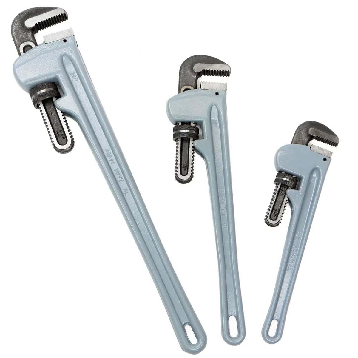 Stark USA 3-Piece Heavy Duty Aluminum Pipe Wrench Set 14" 18" 24" Adjustable Jaw High Quality Hardware Industrial Tools