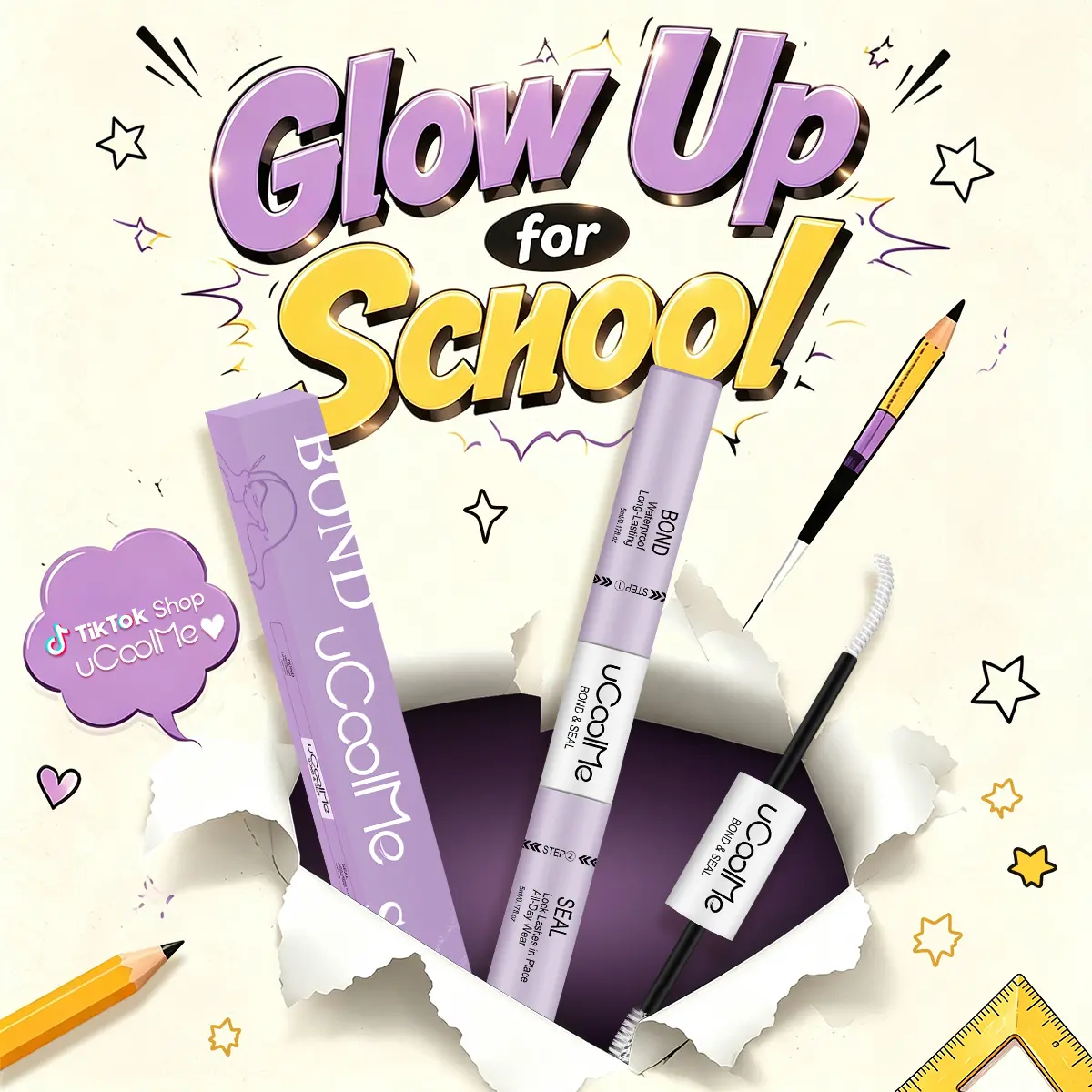 Dual-Ended Lash Bond and Seal for Cluster Lashes, Waterproof 24H Hold, Smudgeproof and Humidity Resistant Liquid Cosmetic Glue,sunscreen