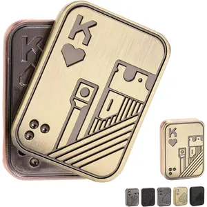 (Closeout sale) Magnetic Fidget Slider Toy for Adults Poker Push Card Design Helps with Anxiety Cool Portable Office Gadget Gift for Dad and Teens