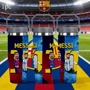 1pc 30oz Lionel Messi Dual-Career Themed Insulated Sports Water Cup, Stainless Steel Travel Bottle, Large Capacity,FC Barcelona and the Argentina national team, Celebrating Iconic Tenures,World Cup Champion Fan Souvenir Gift Tumbler