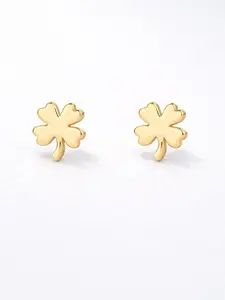 14K Gold Plated Post Flat Back Stud Earrings for Women - Clover Cartilage Earrings - Trendy Helix Jewelry Trending