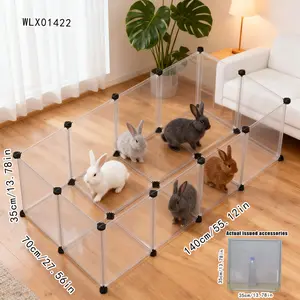 DIY Plastic Cage Pet Fence Small Animal Habitat Indoor Portable Bunny Playpen Suitable for Hamsters Rabbits Hedgehogs, Small Animals Housing