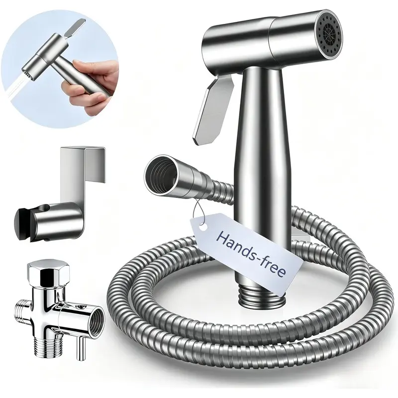 Hands-Free Handheld Bidet Sprayer for Toilet, Muslim Shower Dual Control Mode Spray, Toilet Sprayer with Bidet Hose, Adjustable Bidets Attachment for Toilet for Feminine Wash  bathroom bidet sprayer