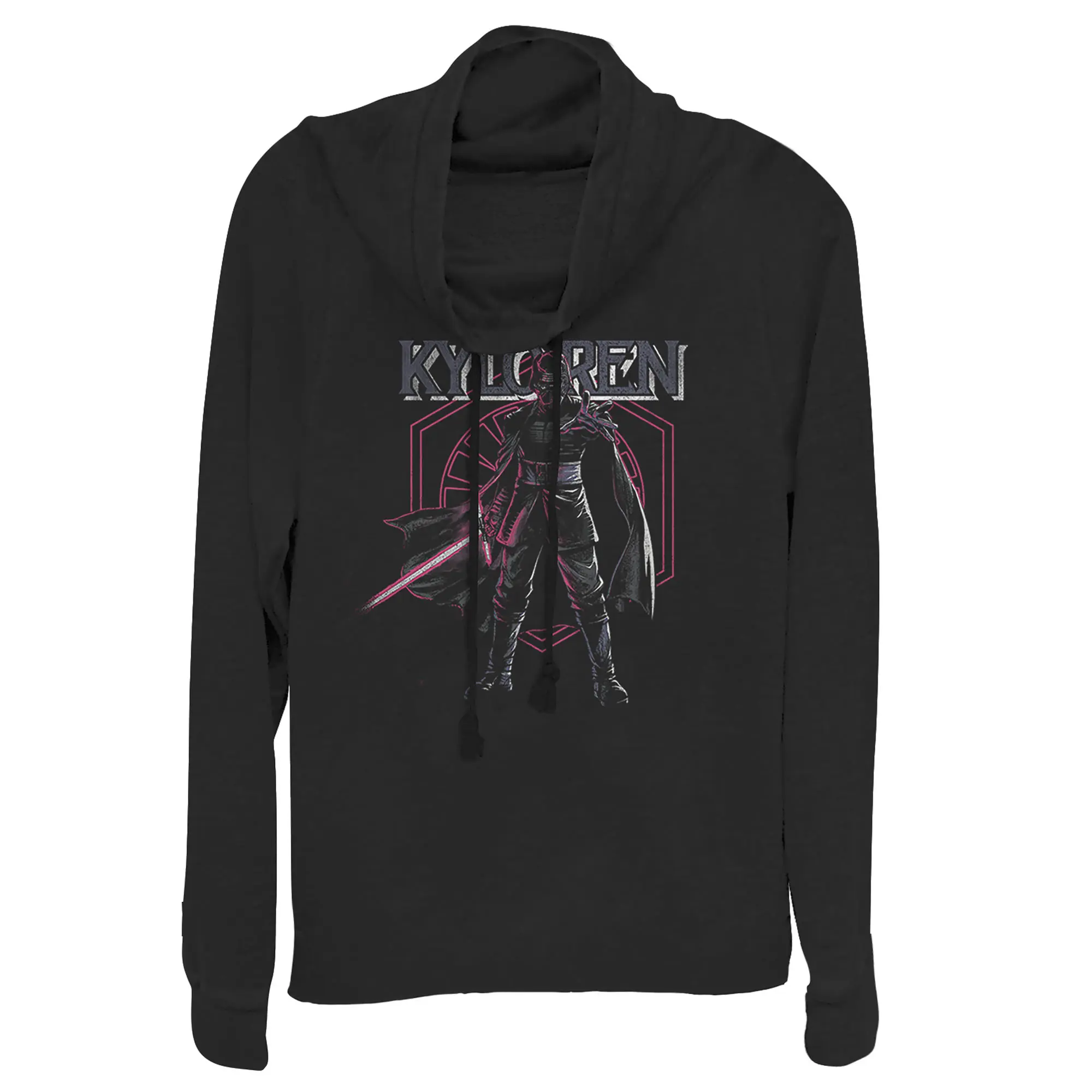 Junior's Star Wars: The Rise of Skywalker Kylo Ren Emblem Cowl Neck Sweatshirt