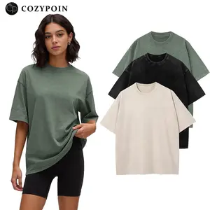 Women's 3-Pack Oversized Vintage Acid Washed Cotton Tshirts - Short Sleeves, Crew Neck, Unisex Minimalist Basic Casual Loose Baggy Boyfriend Streetwear Tops for Summer,summervibes