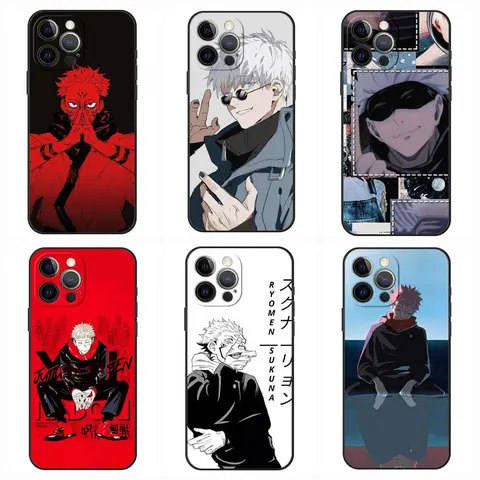 Japan Anime Jujutsu Kaisen Sukuna Itadori Yuji Gojo Satoru Megumi Nobara iPhone Cover Case For iPhone 14 13 12 11 Accessories Protection Durable Silicon Smartphone Handheld Cellphone Protective Protector Casing Phonecase Devices Silicone anime lover
