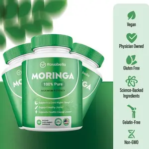 【3 Pack】 of Rosabella Moringa Capsules (800mg) for Immune Support, Gut Health & Vitamins