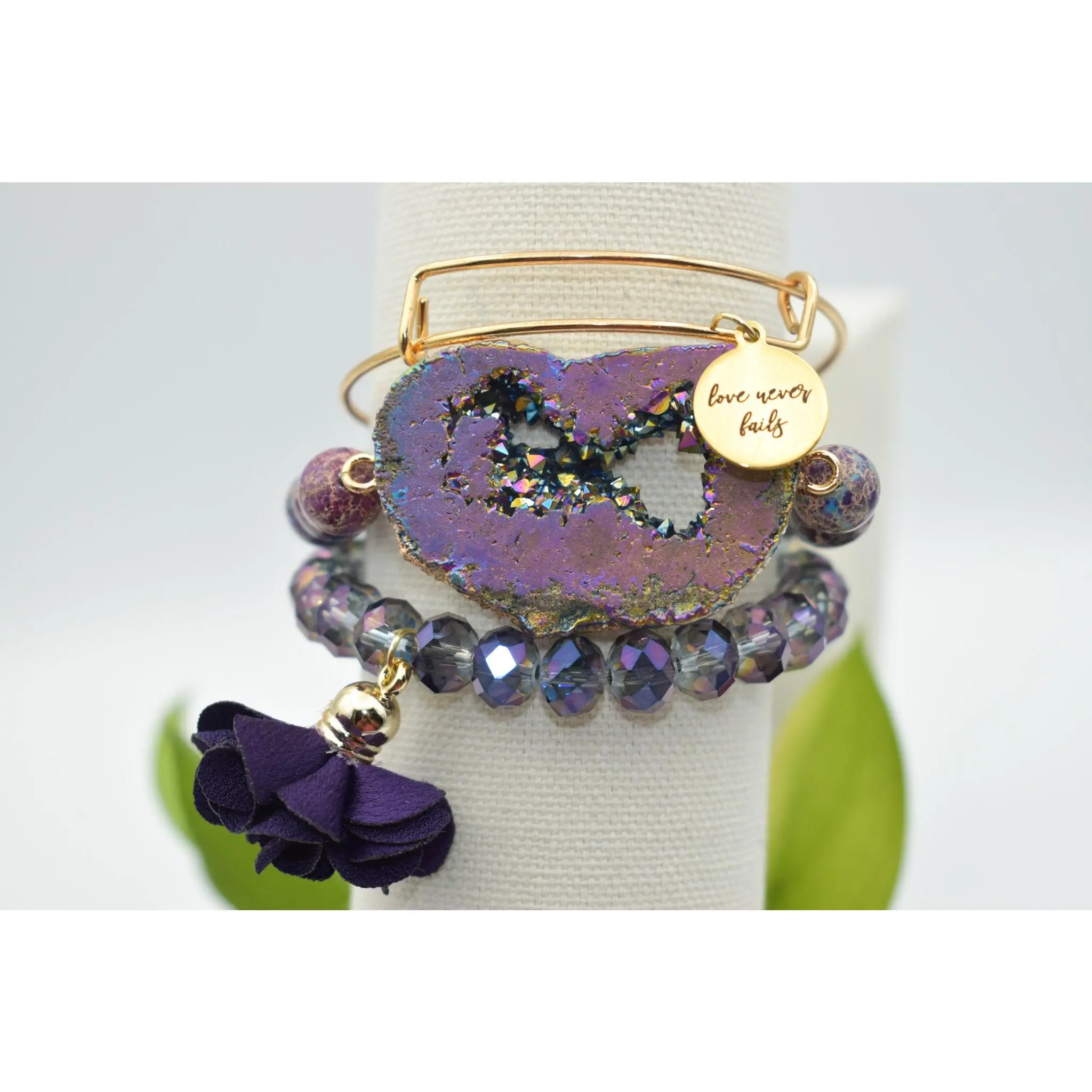 Purple Jasper Beaded Bracelet/Love Never Fails/Spiritual Healing/Crystal Jewelry/Jasper Bracelet