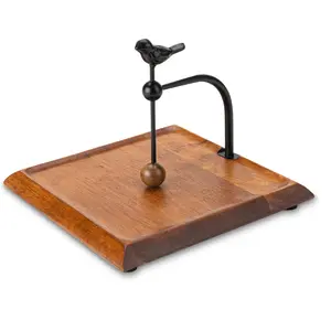 Wooden Napkin Holder with Bird-Shaped Handle – Elegant Flat Napkin Holder with Weighted Arm for Paper Napkins, Cocktail Napkins – Perfect for Kitchen,Dining Table, Café, and Bar – Ideal Holiday Gift