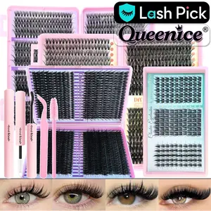800Pcs DIY Lash Extension Kit 30D/40D/50D/60D/80D/100D Individual Cluster Lashes Segmented Natural Versatile Thick Eyelash Set Diy Eyelashes Kit Eyelash Clusters