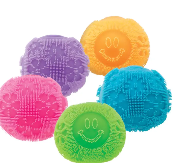 Fuzzy Ball Flower Power Squishy - 3+ - ALL COLORS - Perfect for Stress Relief and Playtime