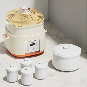 BECWARE ELECTRIC SLOW COOKER WITH FIVE PIECES OF CERAMIC INNER POT