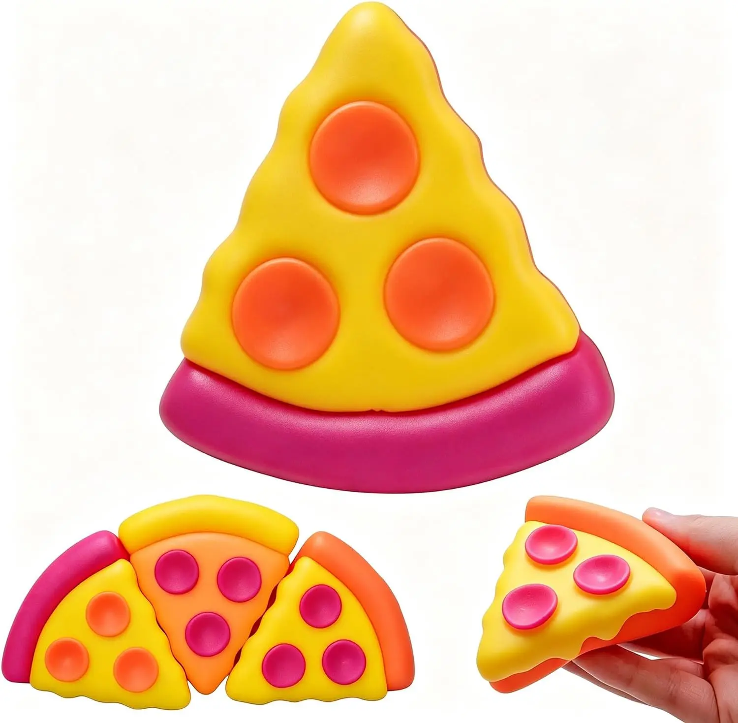 Squishy Squeeze Pizza Toys, Ultra Soft Slow Rising Squishies, Stress Relief Squeeze Fidget Sensory Toys for Kids & Adults During Study, Work, Birthday Gift