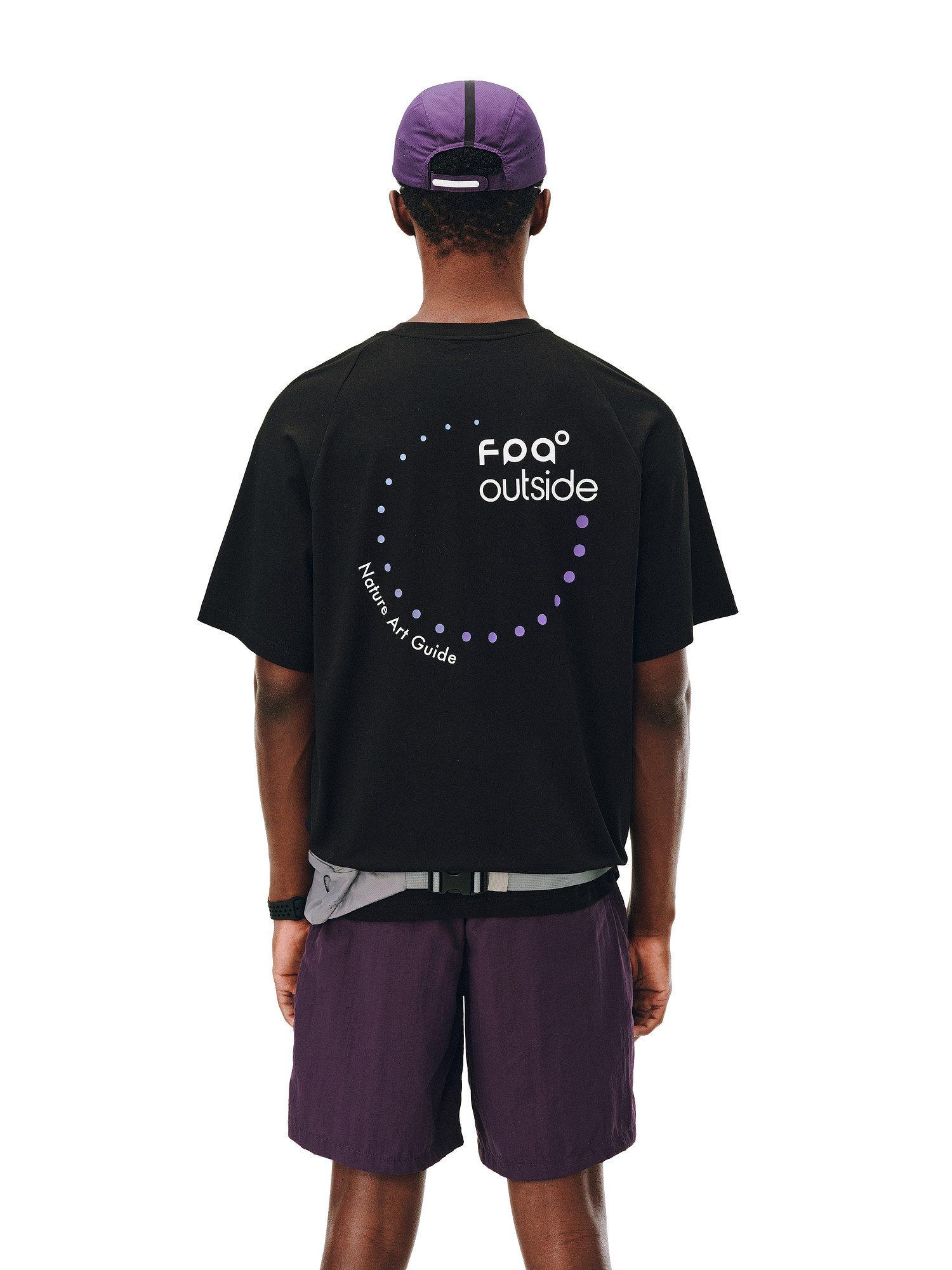 FPA polka dot slogan sports T-shirt — crew neck, summer outdoor casual couples tee in black and white