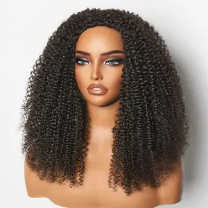 [Wequeen] Heatless Kinky Curly Half Wig 100% Human Hair Natural Look for Everyday Wear