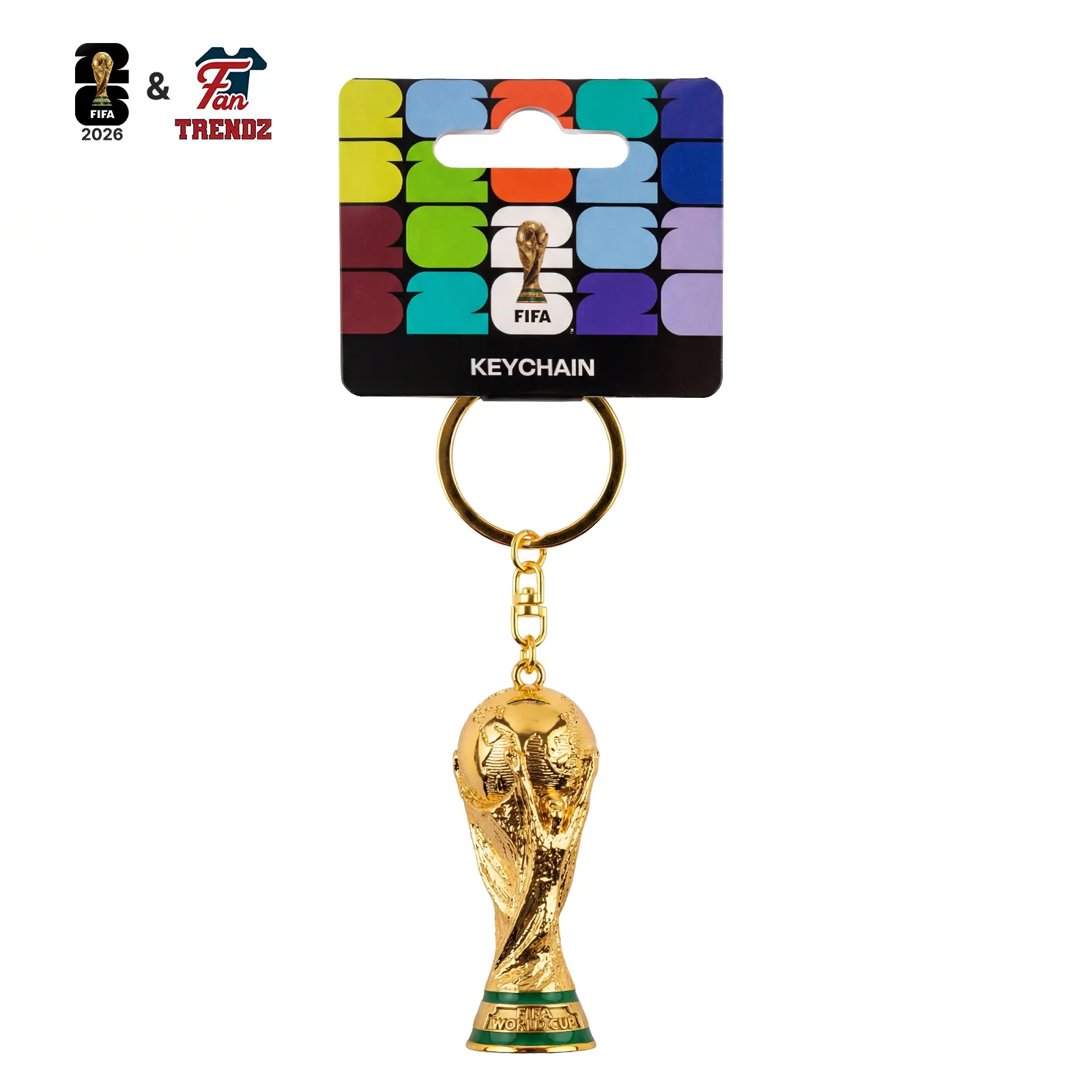 Official Licensed FIFA World Cup Trophy Gold Metal Sports Keychain- Mini Bag Charm Pendant for Backpack, Handbag, Keys, Birthday & Father's Day Gifts